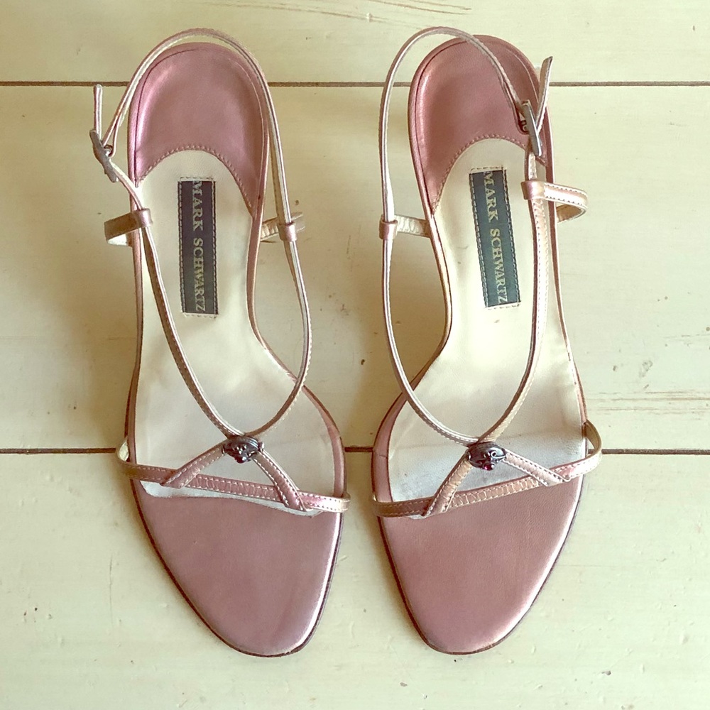 Mark Schwartz Jeweled Strappy Leather Shoes